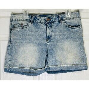 Esmara Shorts Womens Size US 34 Denim Jean Cuffed Hem Medium Rise Distressed